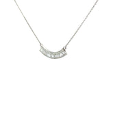 14k White Gold .50ct G VS2 Baguette and Round Diamond Necklace